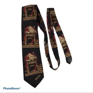 Norman Rockwell 1994 Vintage Santa Black Silk Tie